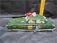 1949 Tin Litho Dick Tracy Police Squad Car "Works"