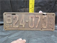 1934 Minnesota License Plate
