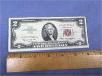 1963 $2 BILL WITH RED SEAL ON RIGHT SIDE