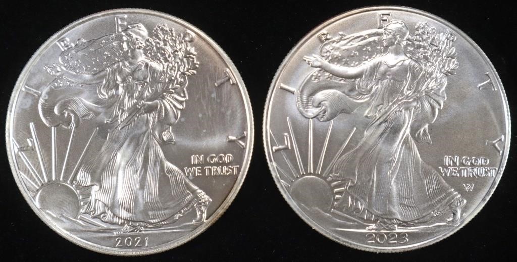 2021 T-1 & 2023 AMERICAN SILVER EAGLES