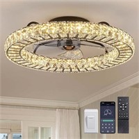 Ludomide Flush Mount Ceiling Fan With Light, 22"