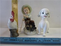 Doggie, Little Boy, & Rooster Figurine
