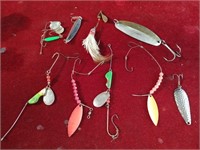 9 Vintage Metal Fishing Lures