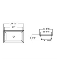 20-7/8 in. Rectangle Undermount Ceramic Sink