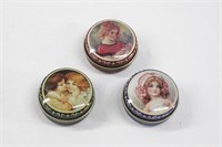3pc Vintage Pill Containers 1.5"