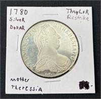 1780 Silver M. Theresa Thaler Restrike