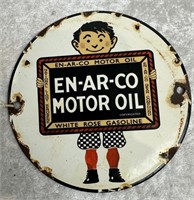 Round Enamel "EN-AR-CO MOTOR OIL" Door Push