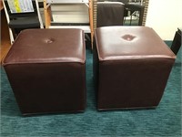Leather? Ottomans Set of 2