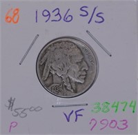 1936-S over S Buffalo Nickel