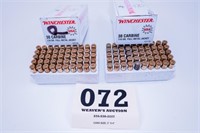 100 ROUNDS OF WINCHESTER 30 CARBINE 110 GRAIN FULL