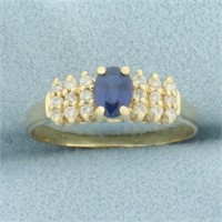 Sapphire and Diamond Ring in 14k Yellow Gold