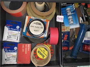TAPE AND CONTENTS OF DRAWER