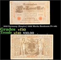 1910 Germany (Empire) 1000 Marks Banknote P# 44b G
