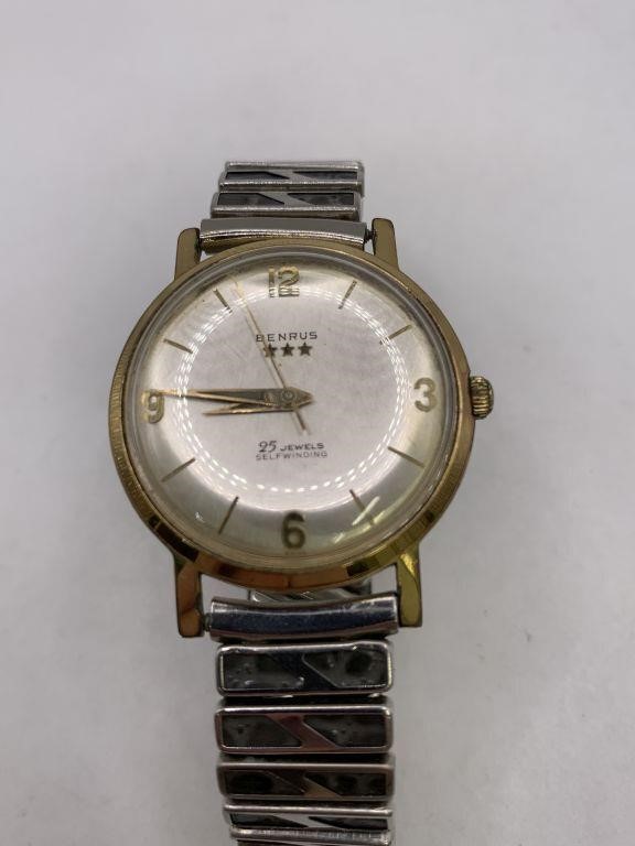 BENRUS 25 JEWELS SELF WINDING WATCH | Live and Online Auctions on HiBid.com