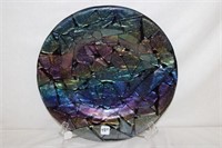 Art Glass Plate 15.5"d signed