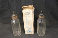 2 Vintage Natural Nurser Baby Bottles