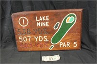 Wooden Golf Course Sign