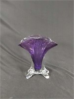Ed Branson Signed Glass Purple Vase