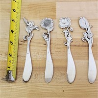 Lot Of 4 Small Flower Knives