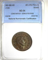292-306 AD Constantius I Genius Reverse NNC MS64