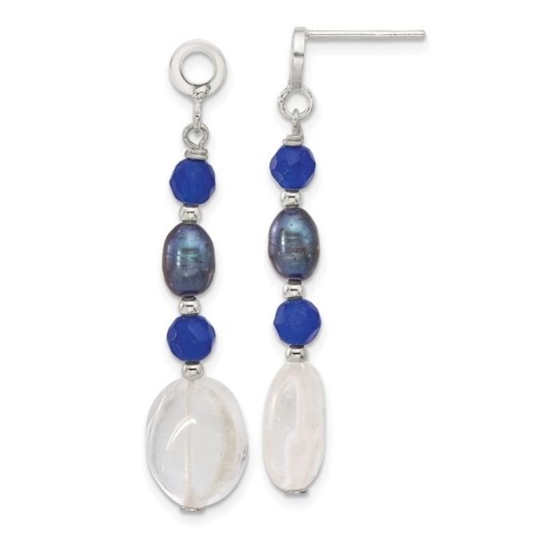 Sterling Silver FWC Pearl Quartz Dangle Earrings