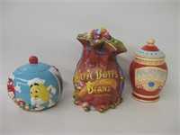 3 Ceramic Cookie Jars - 11" Tallest