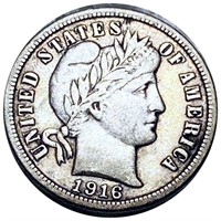 1916 Barber Dime LIGHTLY CIRCULATED