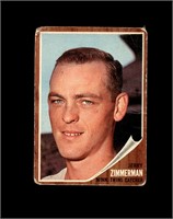 1962 Topps #222 Jerry Zimmerman VG to VG-EX+