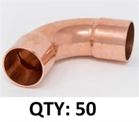 Case of 50 NDL Long Radius Copper Elbow - NEW $390
