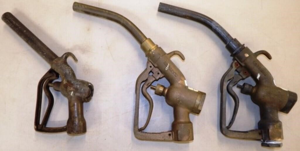 (3) Fuel Barrel Brass Gas Pump Nozzles