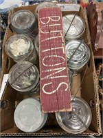 (10) Canning Jars with Vintage Buttons