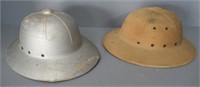 (2) Pith Helmets, one is marked Trooper.