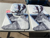 Qty 21 Bathroom Mat Set: Deer Design, Non-Slip