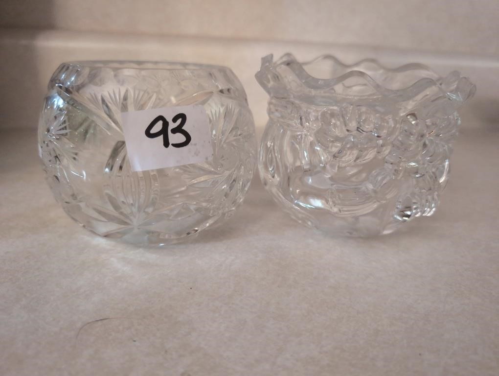 2 heavy crystal bowls