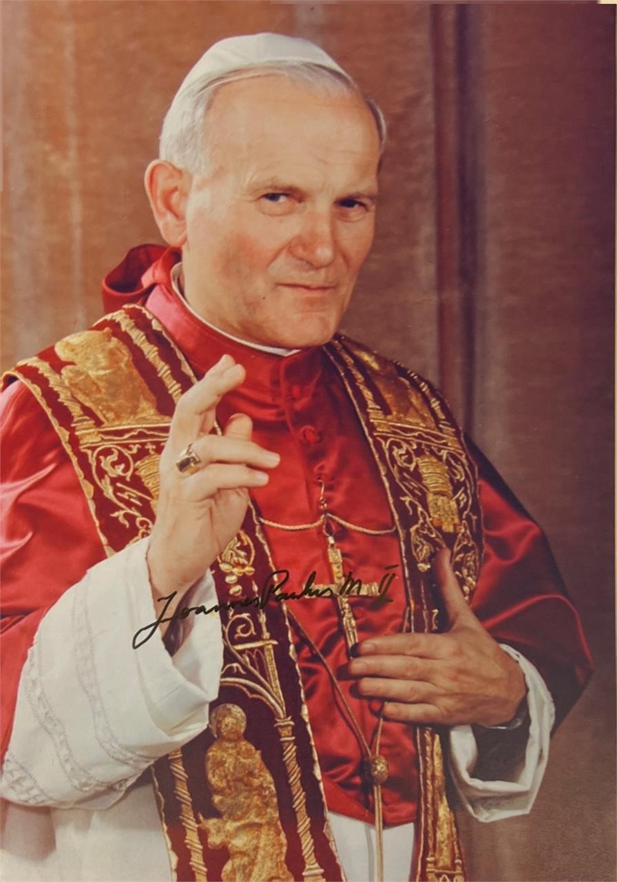 Autograph COA Pope John Paul II Photo