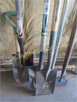 gardening tools assorted shovels edger