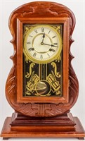 Vintage Lyre Shaped Mantle Pendulum Clock