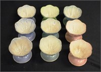 Set of nine Maling footed lustre dessert bowls