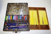 Two vintage artist's boxes