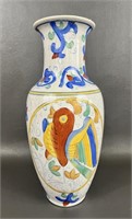 Vintage Porcelain Chinese Birds & Flowers Vase