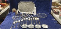 Tray Of Assorted Flatware & More (Review Photos