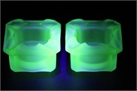 Satin Glass Ashtrays with Uranium