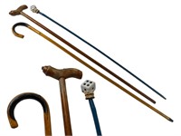 3 Unique Vintage Walking Sticks