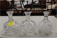 3pc Cut Glass Decanters