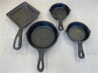 X4 Small Cast Iron Pans, Lodge etc