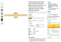A3469  Tubicen Gold LED Vanity Light 21.7in Bar