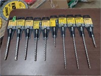 10 DEWALT Assorted Masonry Drill Bits.SDS Plus.