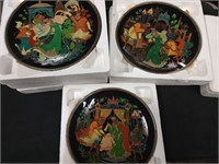 Vintage Russian Palekh Plates