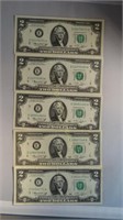 5 - 1976 -Two dollar bills, 4- Richmond and 1