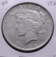 1922 PEACE DOLLAR  XF